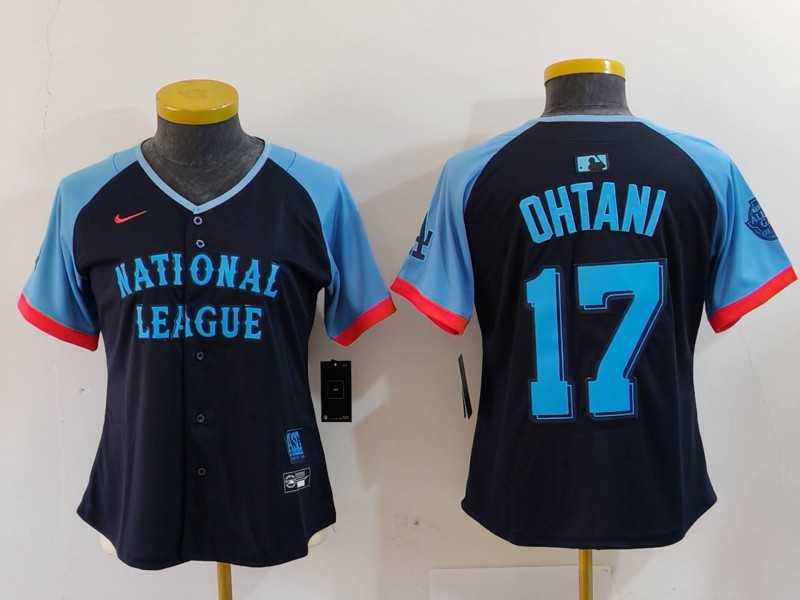 Women%27s Los Angeles Dodgers #17 Shohei Ohtani Navy 2024 All Star Limited Stitched Jersey